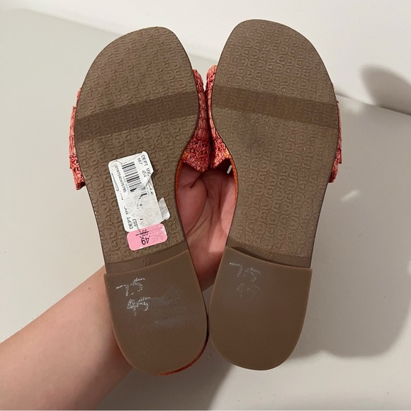 Sam Edelman Bambi Slide Buckle Detail Sandal Orange Raffia Size 7.5 - Picture 8 of 8